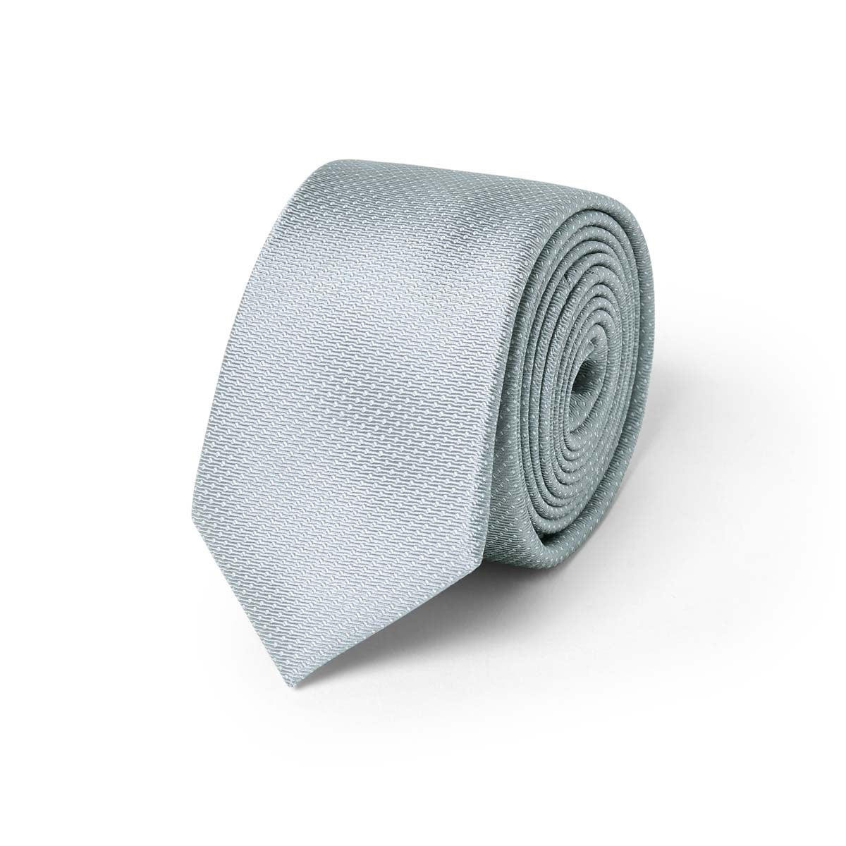 Cravate fine faux uni gris clair