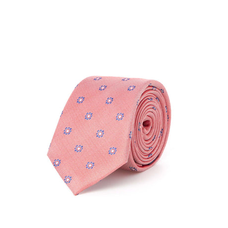Cravate à fleurs - rouge et bleu