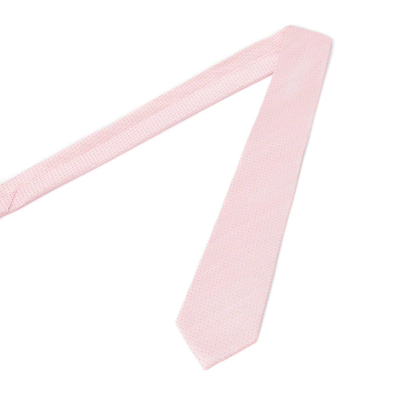 Cravate à motif zig zag - rose et blanc