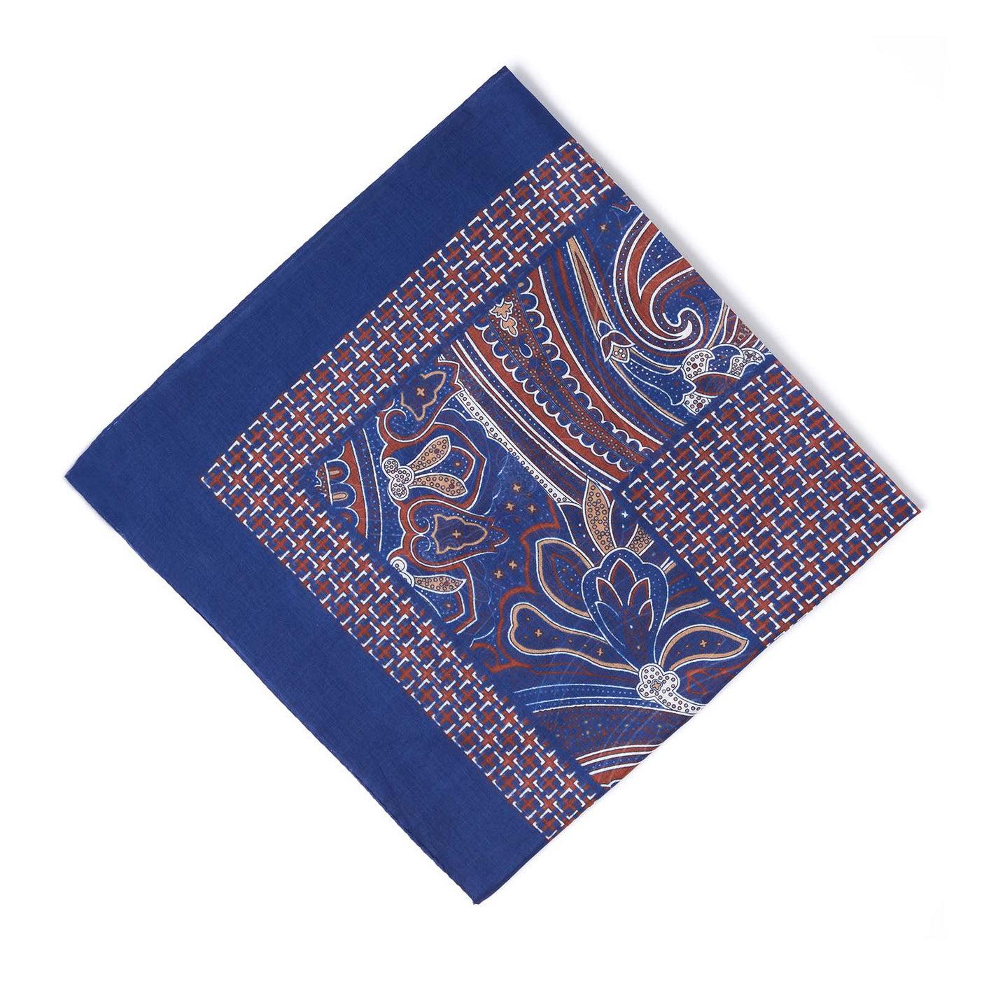 Bandana en coton motif floral - bleu marine