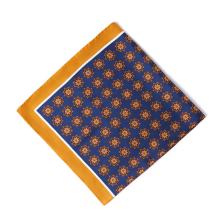 Bandana en coton motif mandalas - bleu marine