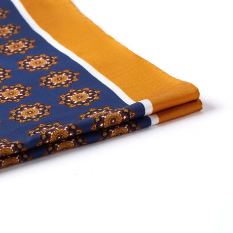 Bandana en coton motif mandalas - bleu marine