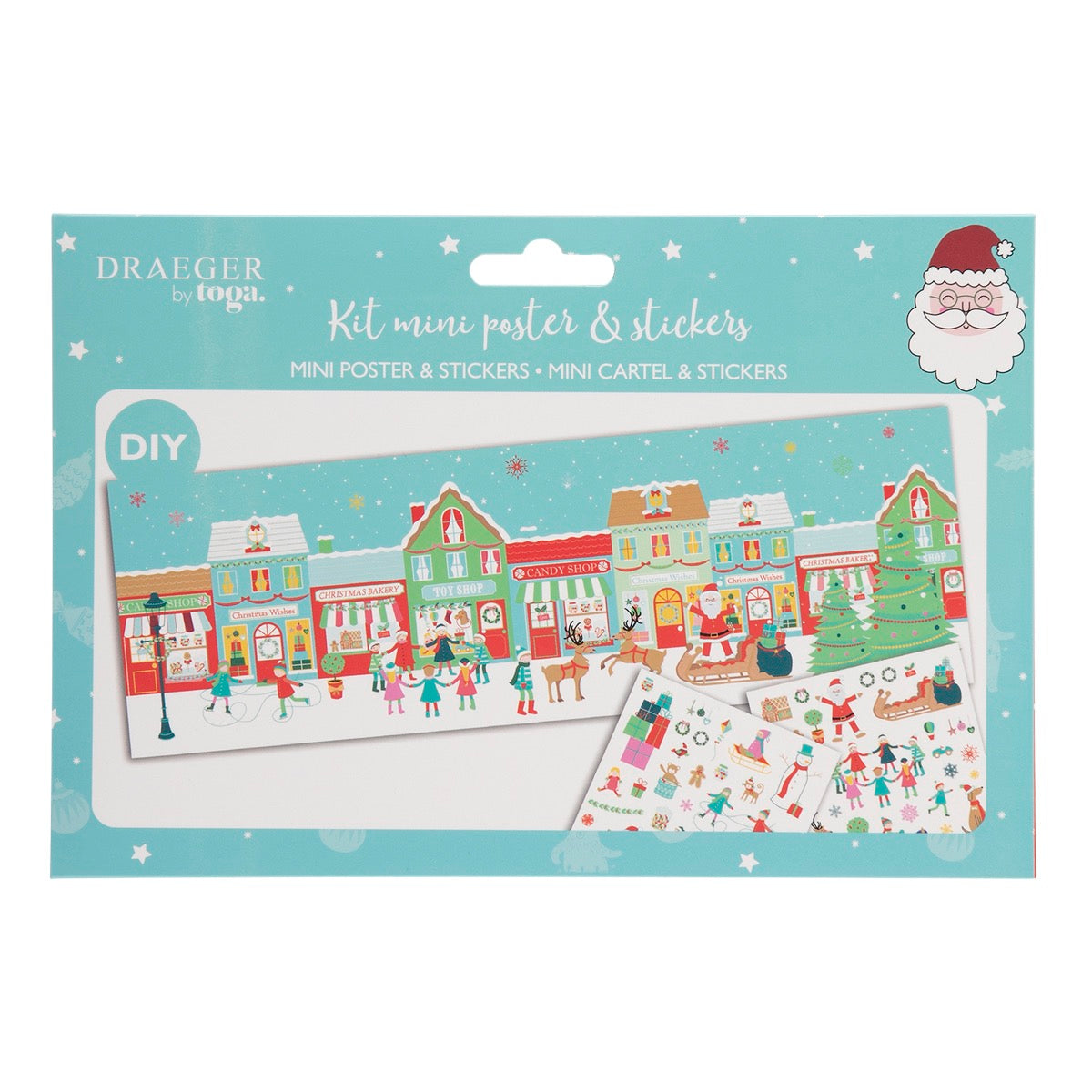 Kit mini poster et stickers - Village traditionnel de Noël