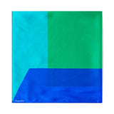 Grand carré de soie pop - vert bleu