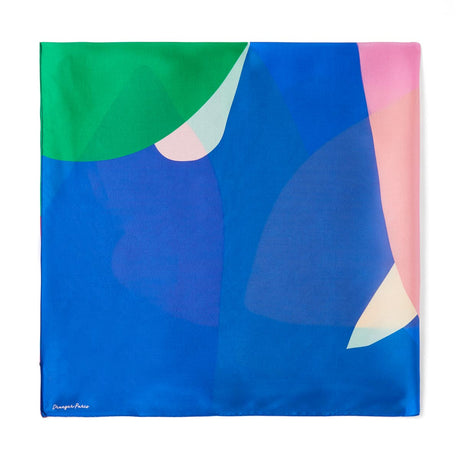 Grand carré de soie motif abstrait - multicolore