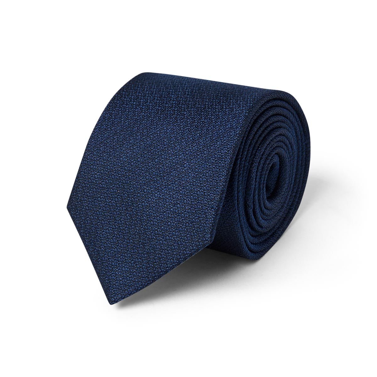 Cravate texturée satin bleu marine
