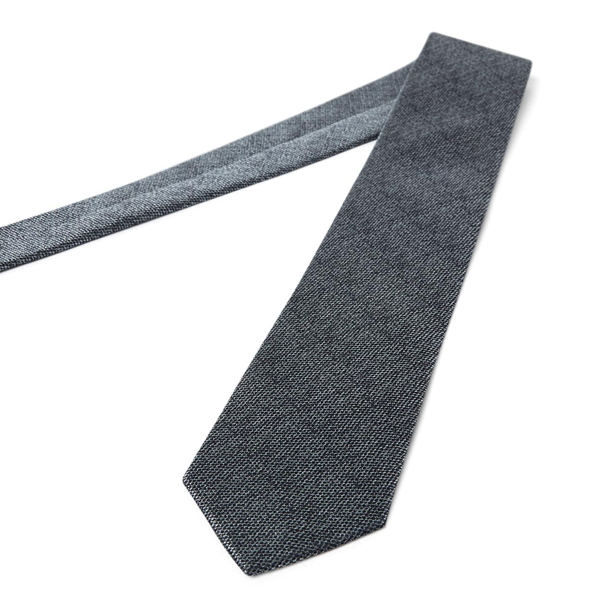 Cravate satinée gris noir
