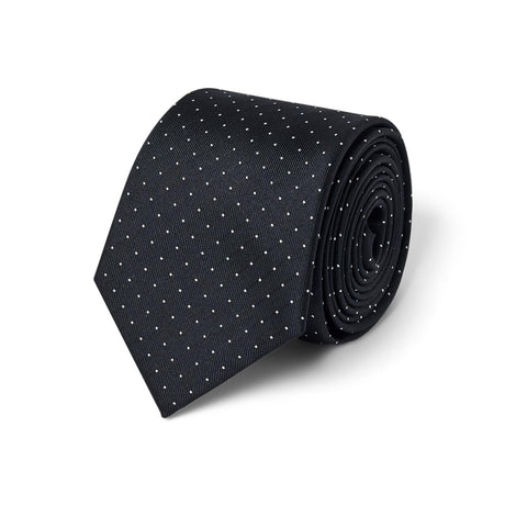 Cravate noire à pois blancs