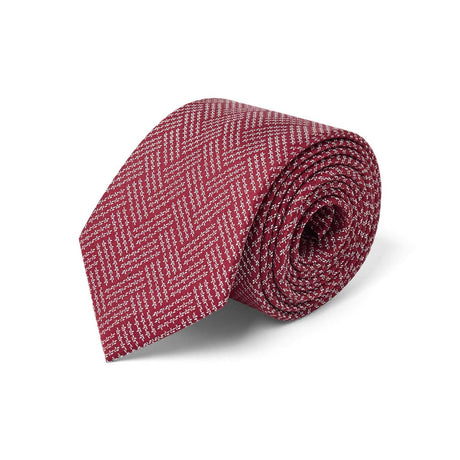 Cravate rouge foncé à motifs blancs