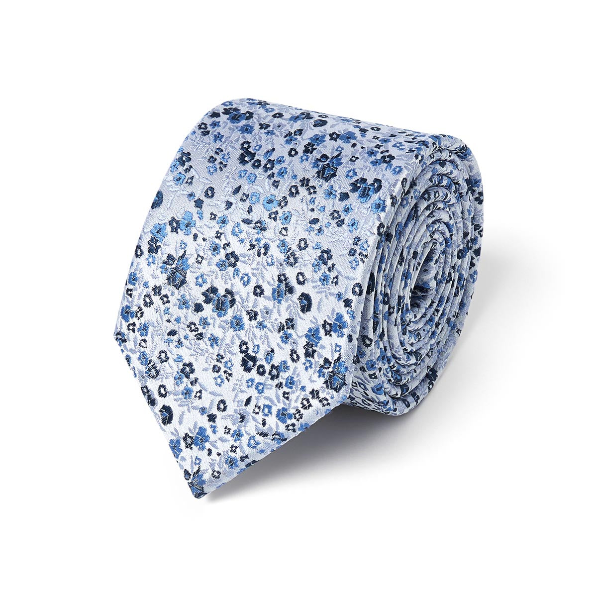 Cravate à fleurs bleues et blanches