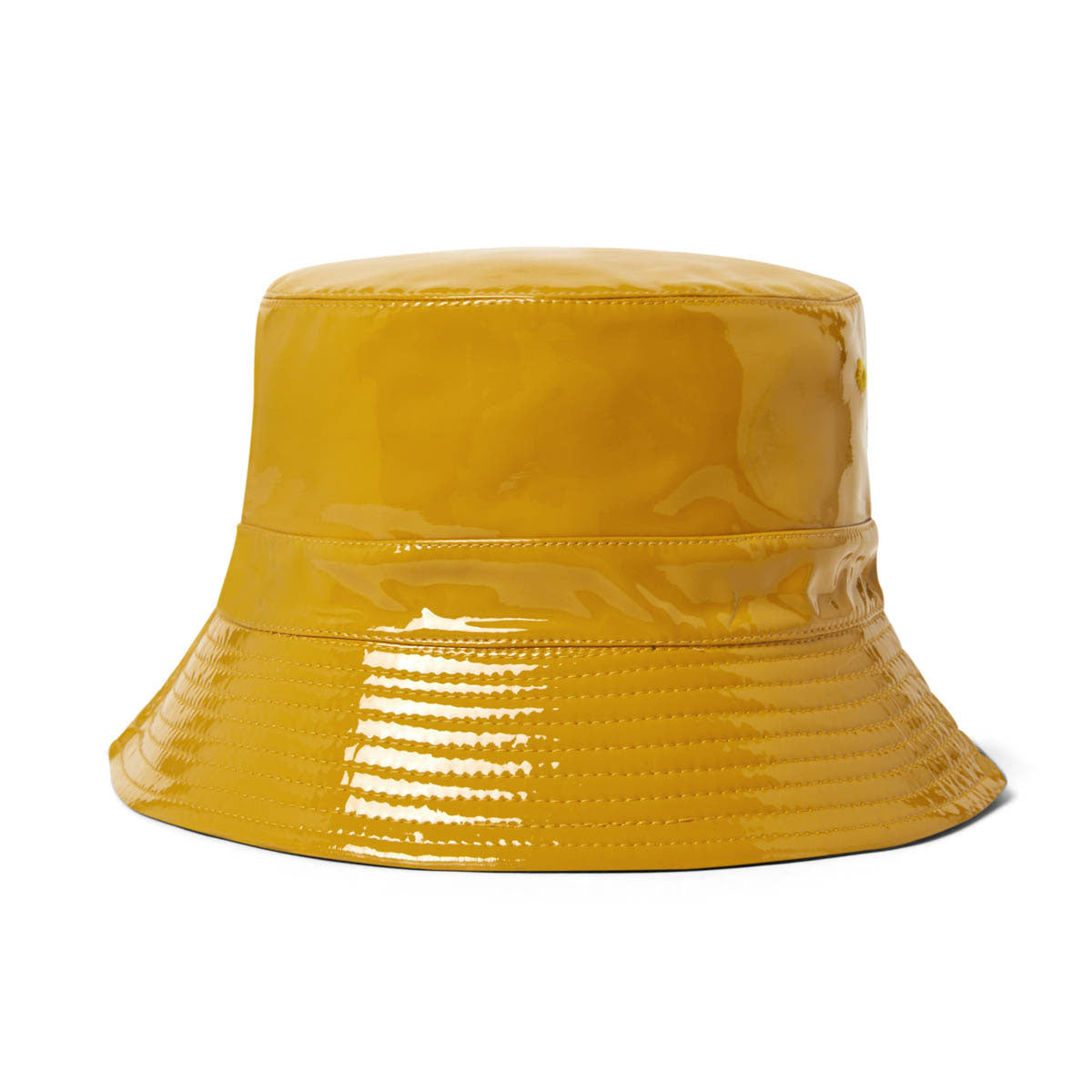 Chapeau de pluie - bob en vinyle - moutarde