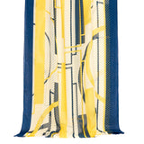 Foulard homme jaune et bleu - motif art déco