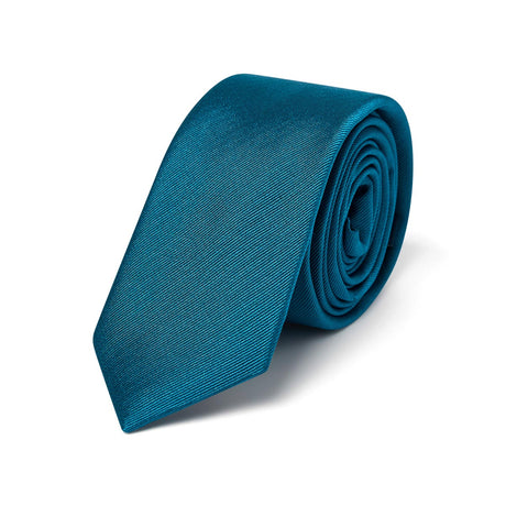 Cravate fine twill bleu canard