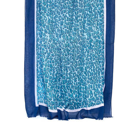 Foulard femme - paréo motif panthère - bleu