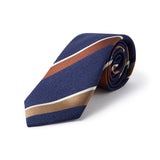 Cravate homme rayures Bleu marine / Rouille