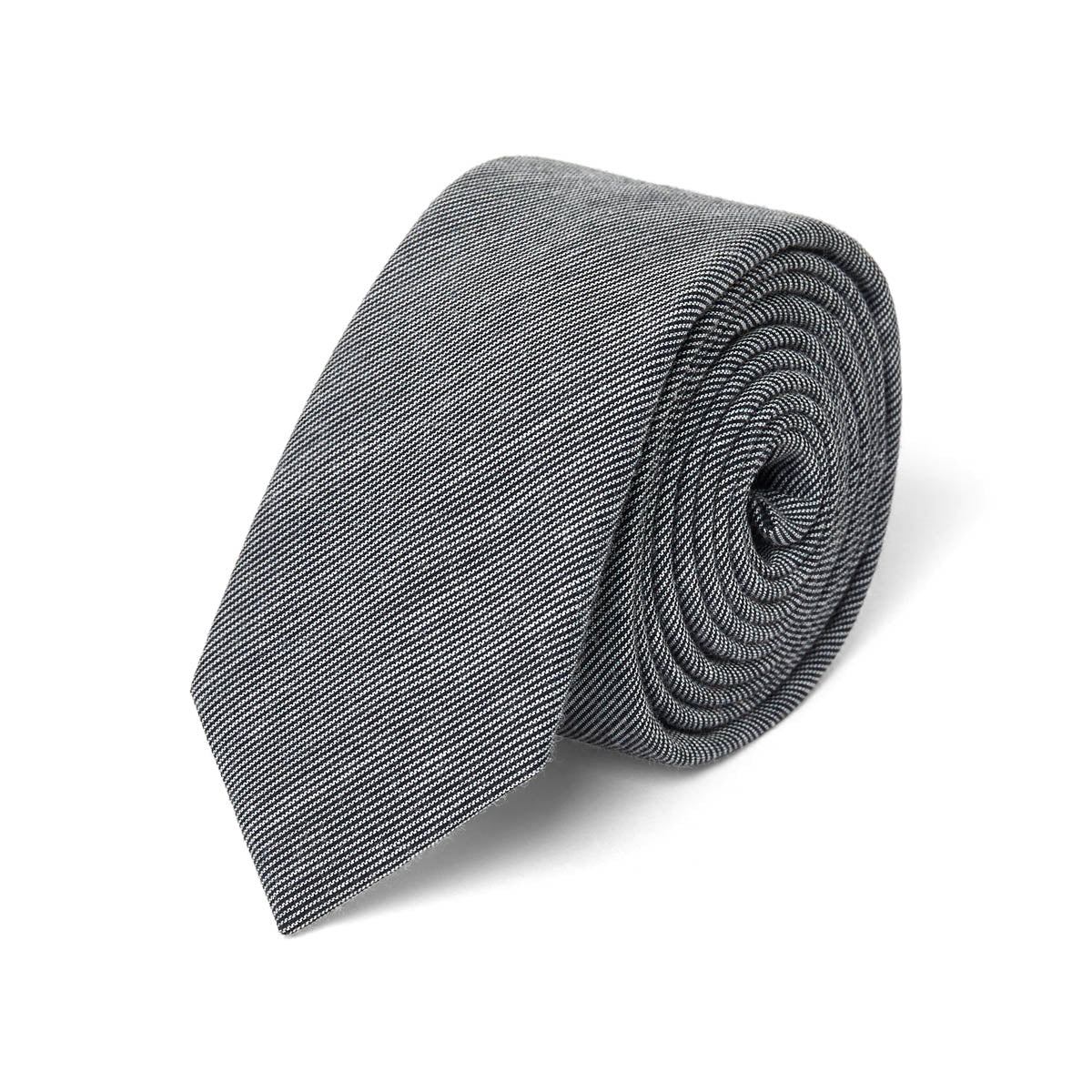 Cravate fine chinée noire