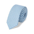 Cravate fine à rayures bleues et blanches