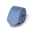 Cravate fine Oxford bleue