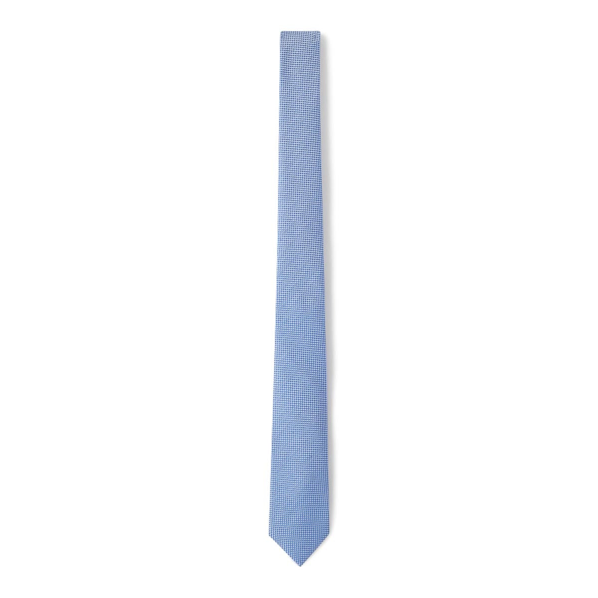 Cravate fine Oxford bleue