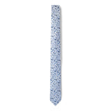 Cravate fine à fleurs bleues et blanches
