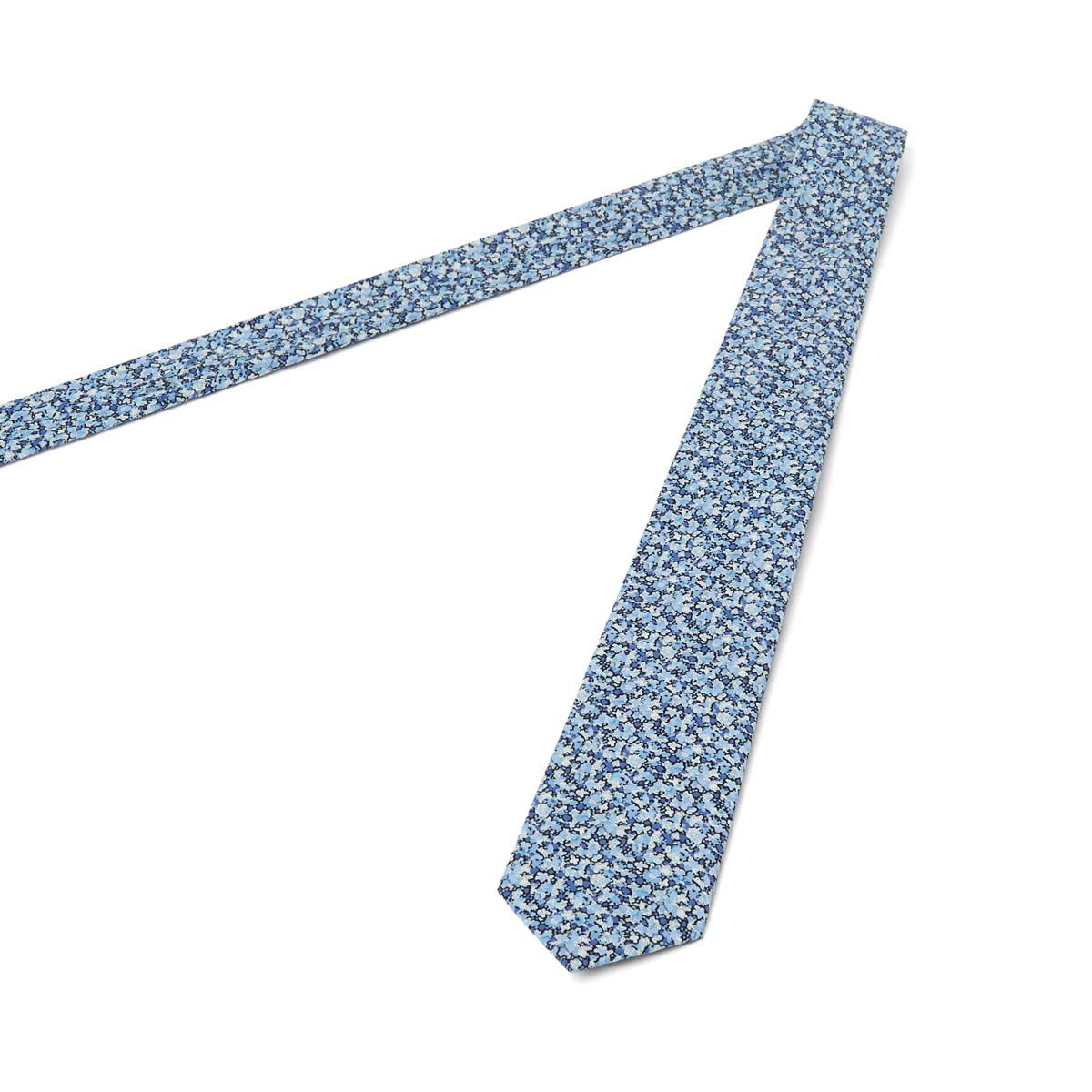 Cravate fine à motif Liberty bleu