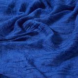 Foulard uni bleu royal à franges