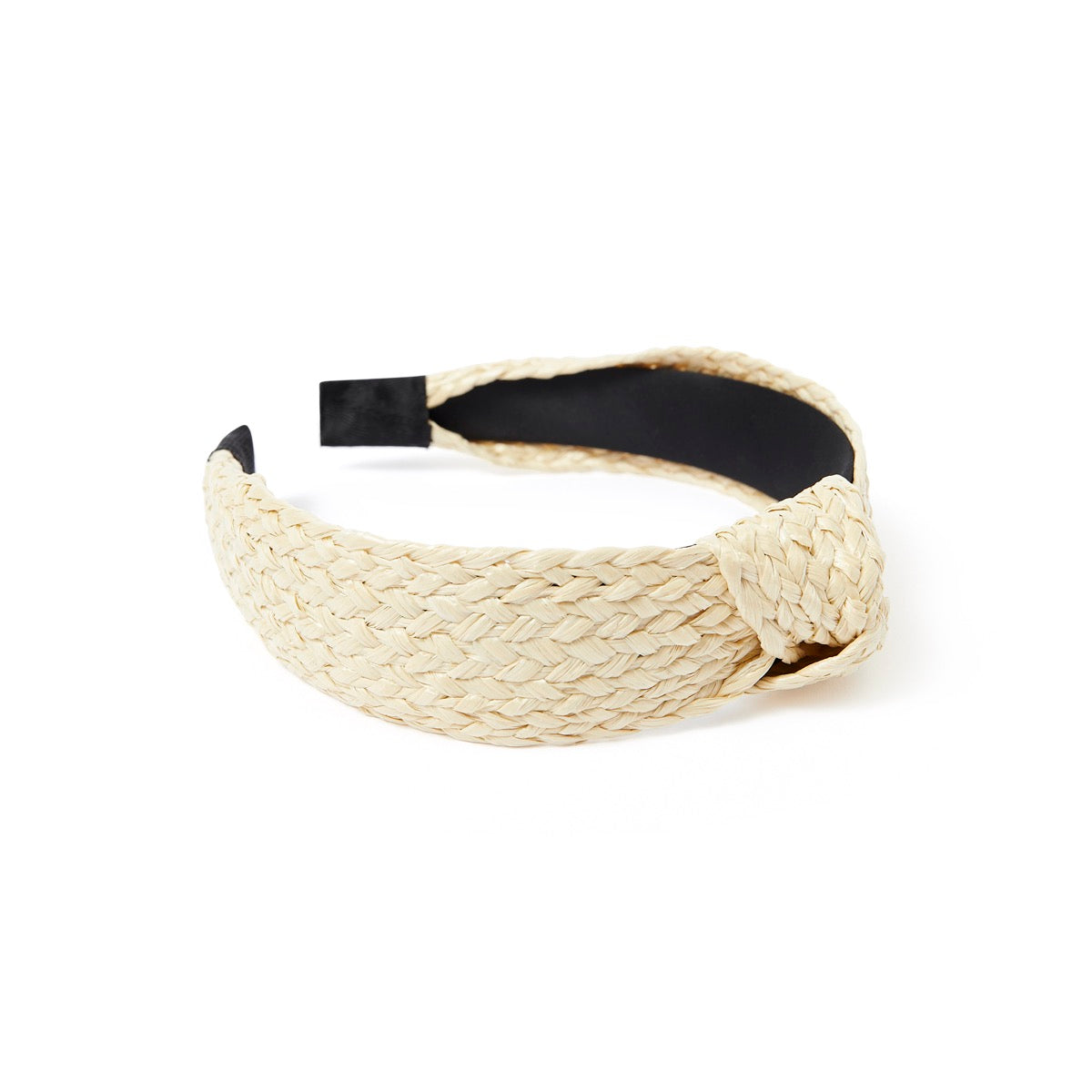 Beige braided bow headband