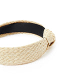 Beige braided bow headband
