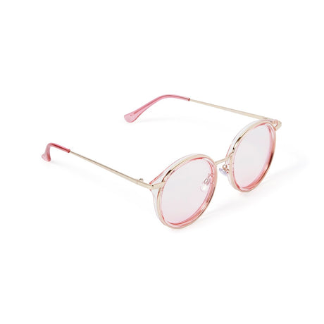Pink round glasses