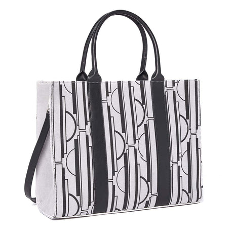 Grand sac cabas - motif New York - gris