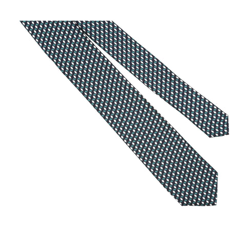 Cravate homme géométrique Vert emeraude / Bleu marine