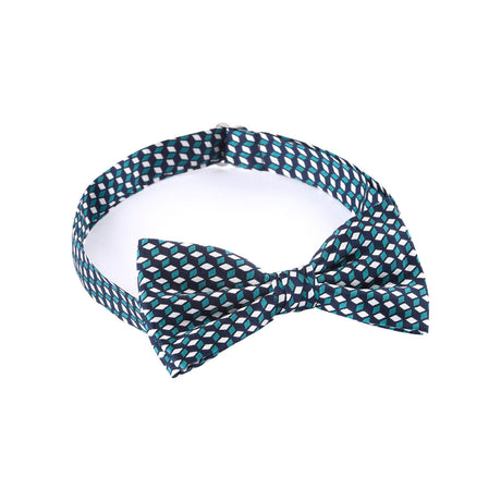 Men's 3D cube bow tie Emerald green / Navy blue
