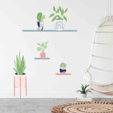 Cactus and mini plants wall sticker