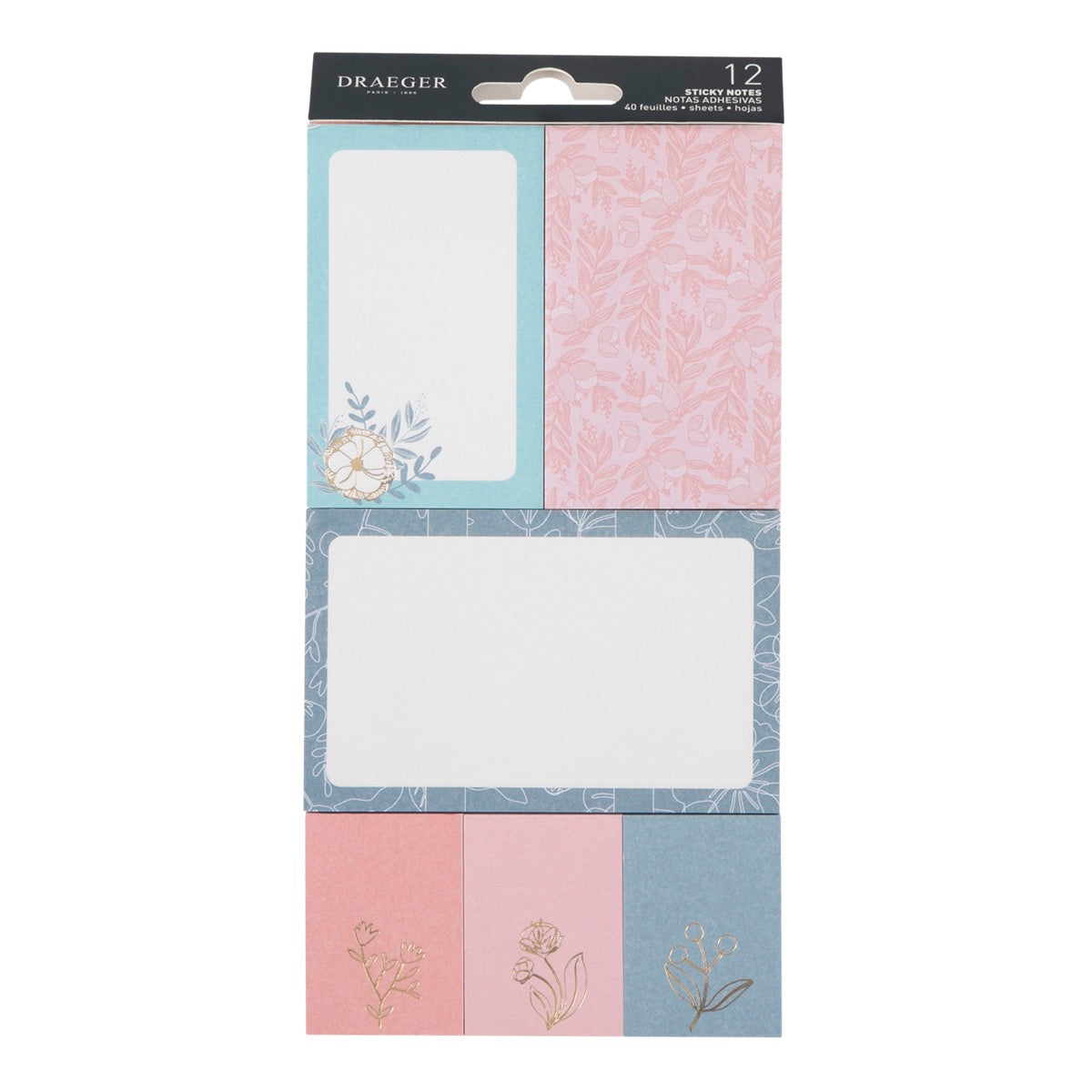12 blocks of Sticky notes - pastel, floral