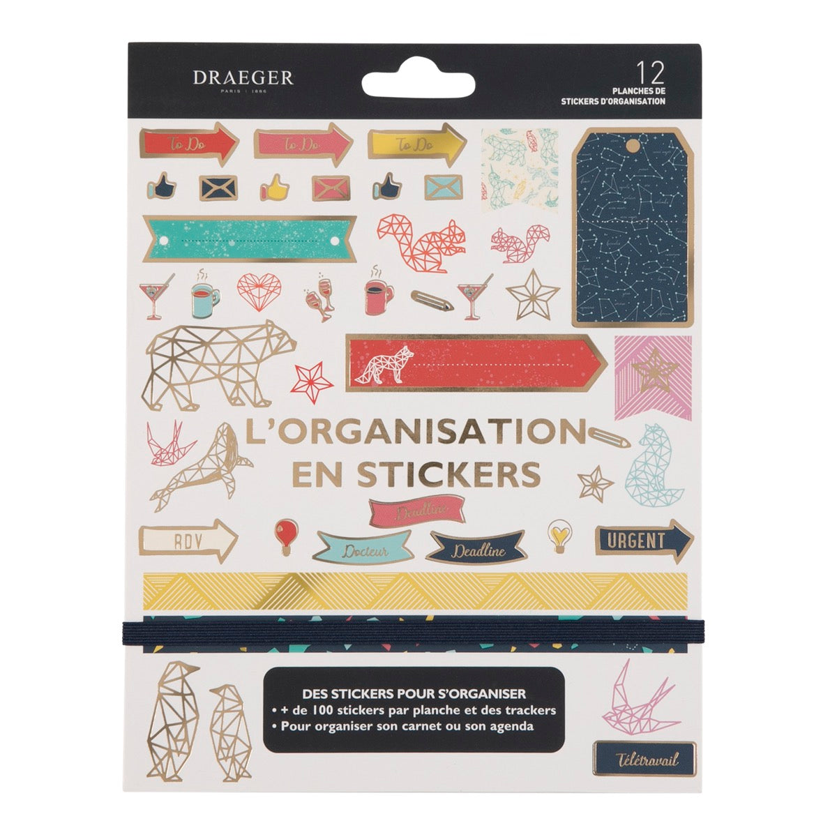 12 planches de stickers Organisation