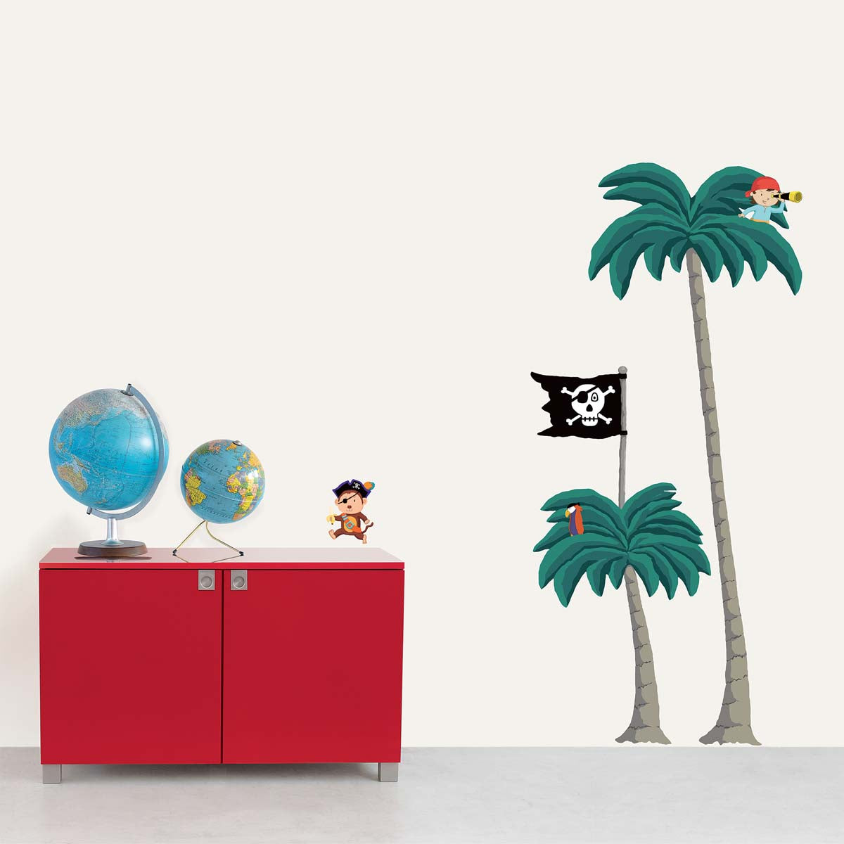 XXL wall sticker, Palm trees and pirates