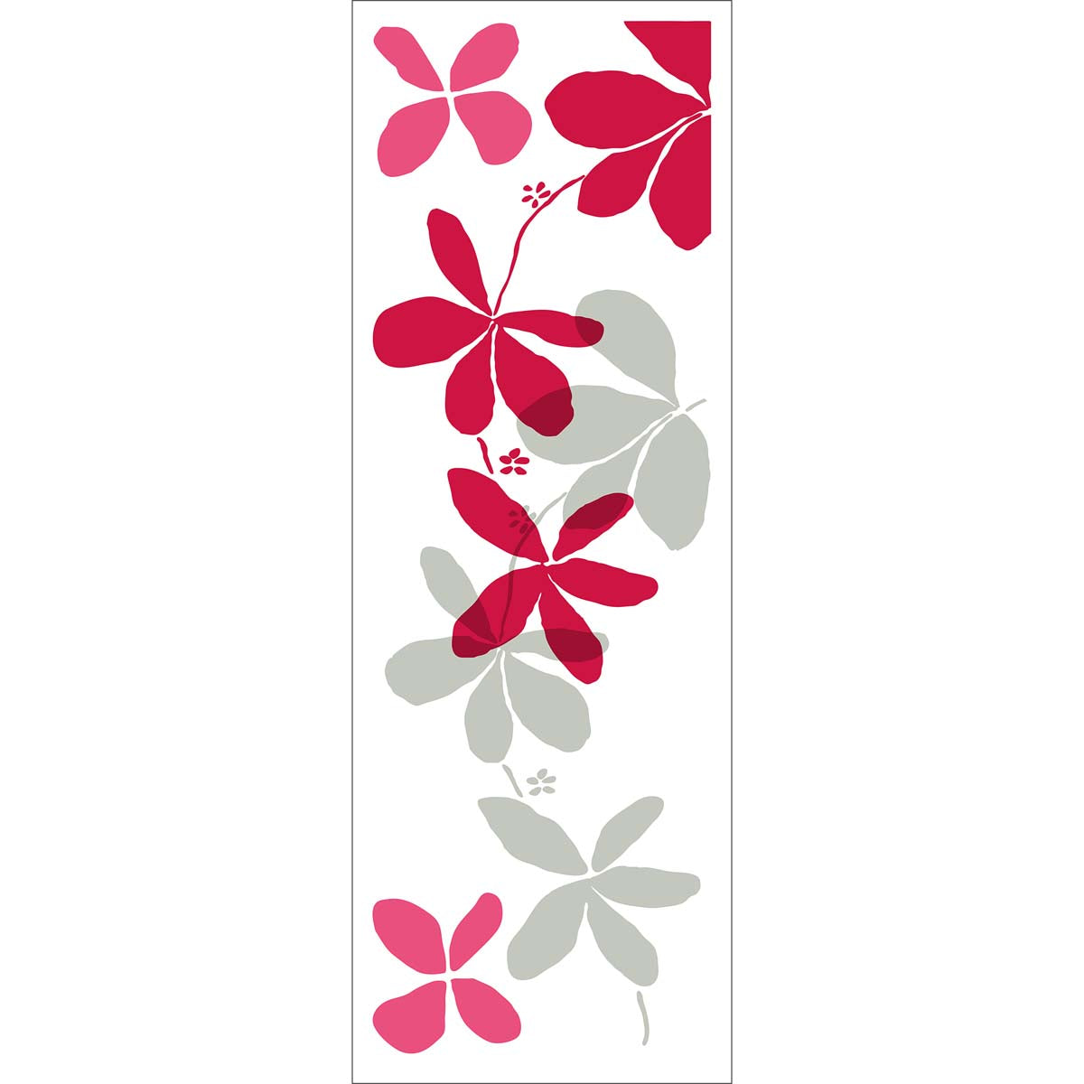 Sticker fenêtre de jolies fleurs aux tons gris et rose