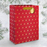 Large red gift bag with Japanese patterns
