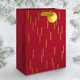 Small red gift bag with gold lines