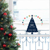 Vinilo decorativo navideño Feliz árbol de Navidad para ventana