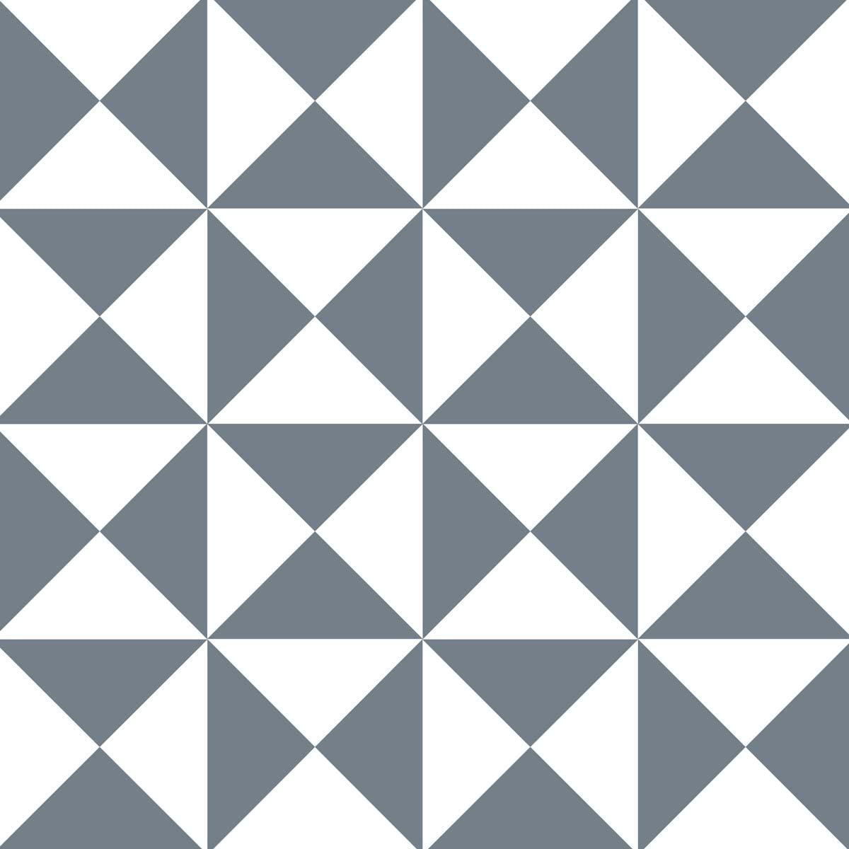 Stickers carrelage 15x15 cm Triangles gris et blanc