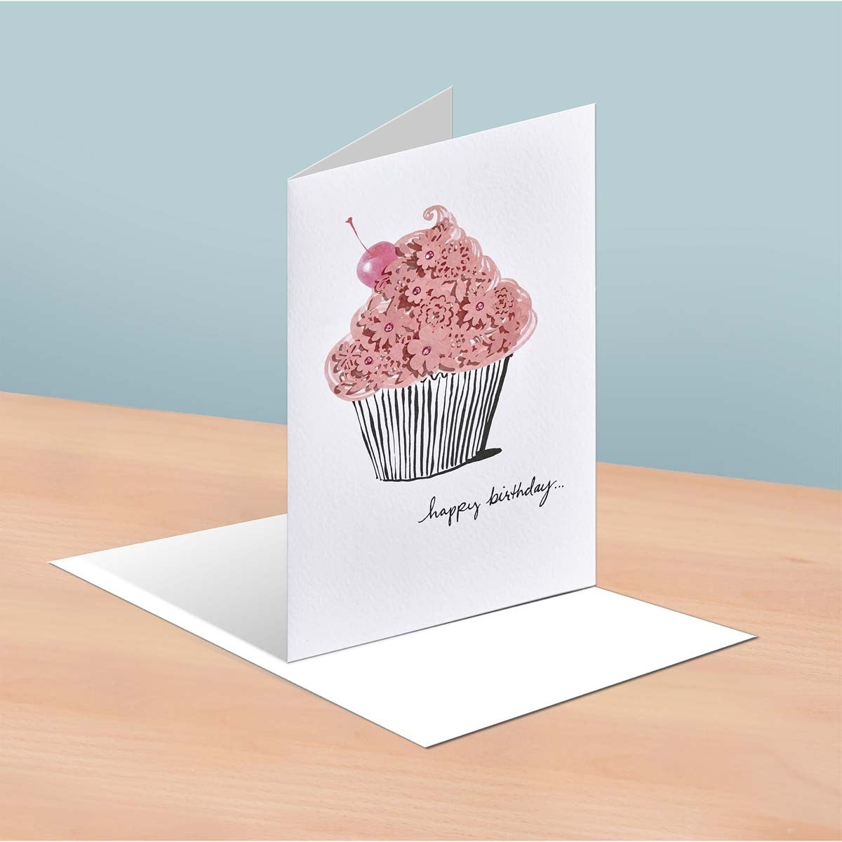 Carte anniversaire Cupcake et délices