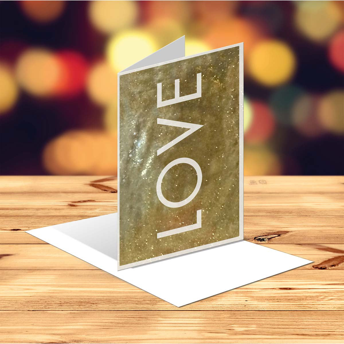 LOVE love card with glitter