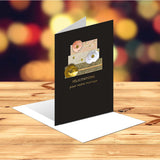 Wedding card Golden wedding cake