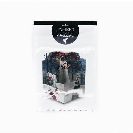 Carte de voeux Noël Pop up 3D - Paysage d'hiver
