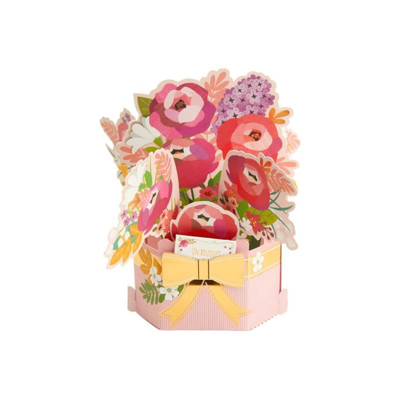 Carte pop up 3D - Bouquet de pivoines