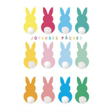 Easter card - multicolored bunnies