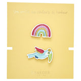 Toucan &amp; Rainbow embroidered brooch