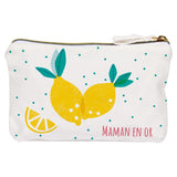 Mom cotton pouch in gold