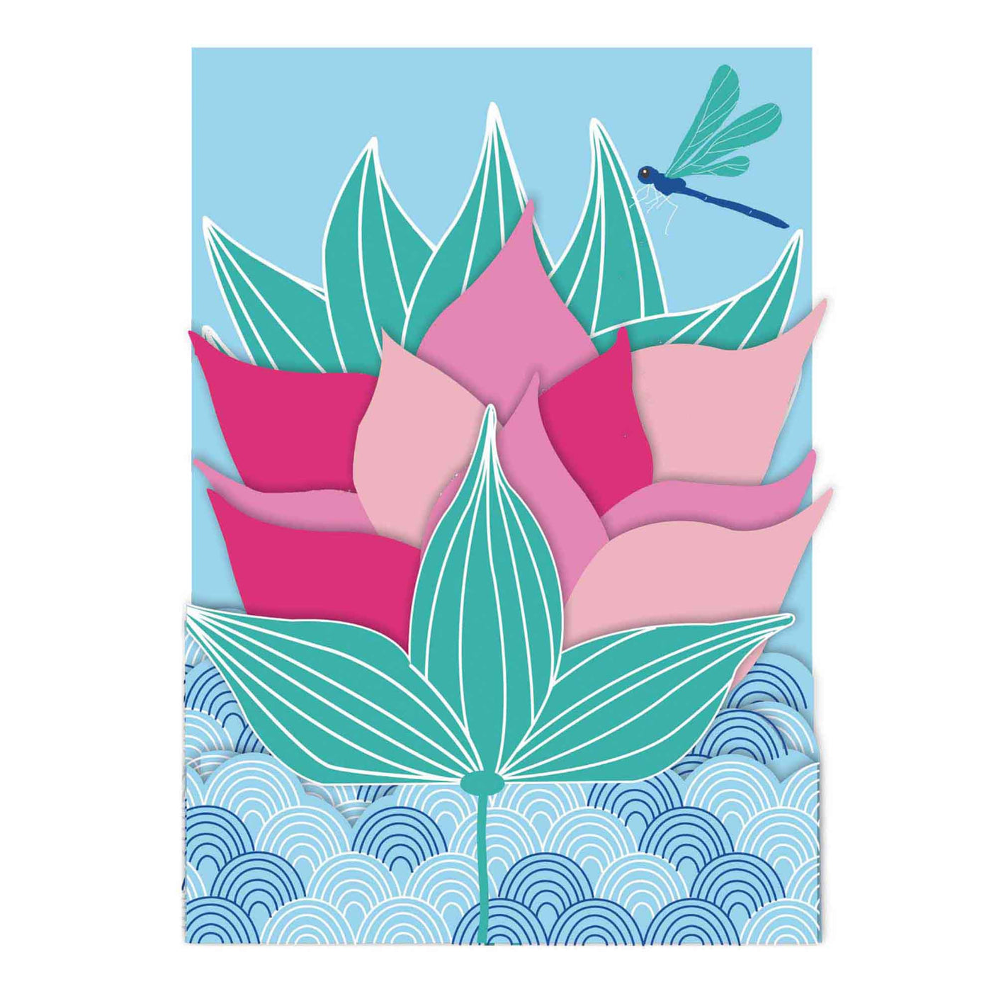 Carte pop up 3D Fleurs de lotus